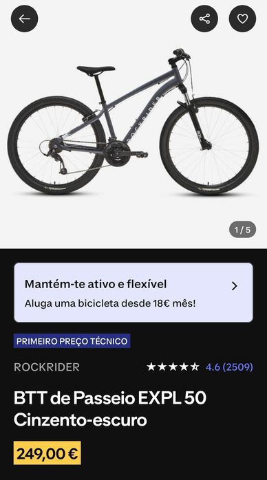 Bicicleta Rockrider EXPL50 (quadro XL)