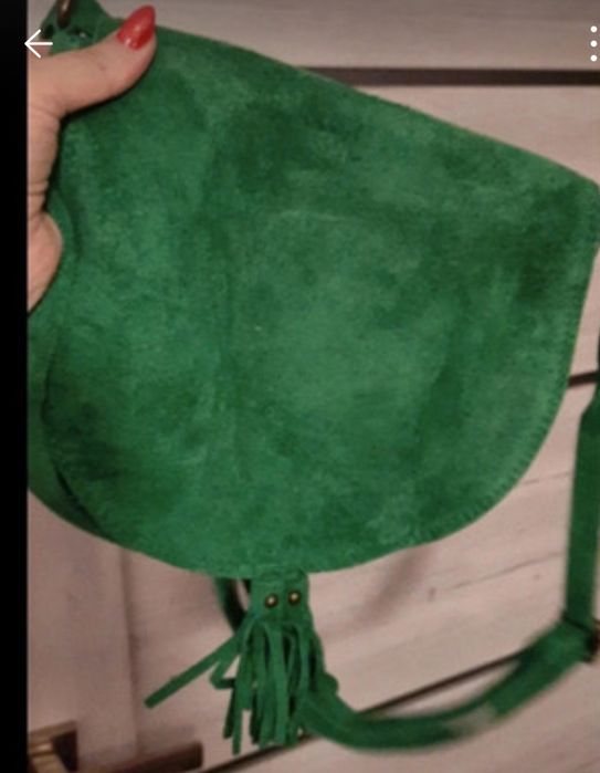 Nowa torebka listonoszka zamsz skorzany