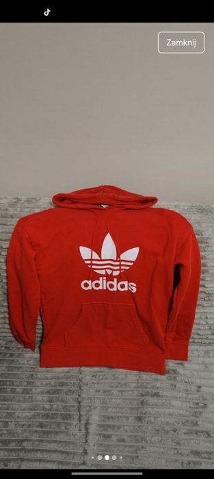 Czerwona bluza z kapturem Adidas xs