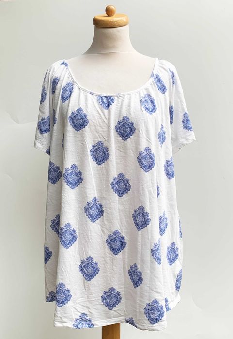 Bluzka H&M Mama Biała Wzory Ciążowa S 36 Wzorki Ciąża