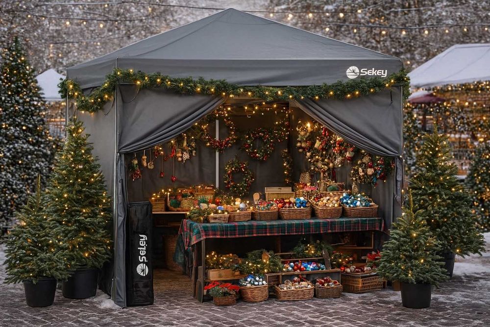 Pawilon handlowy Altana Namiot ogrodowy SZARY automatyczny GZ24 używan