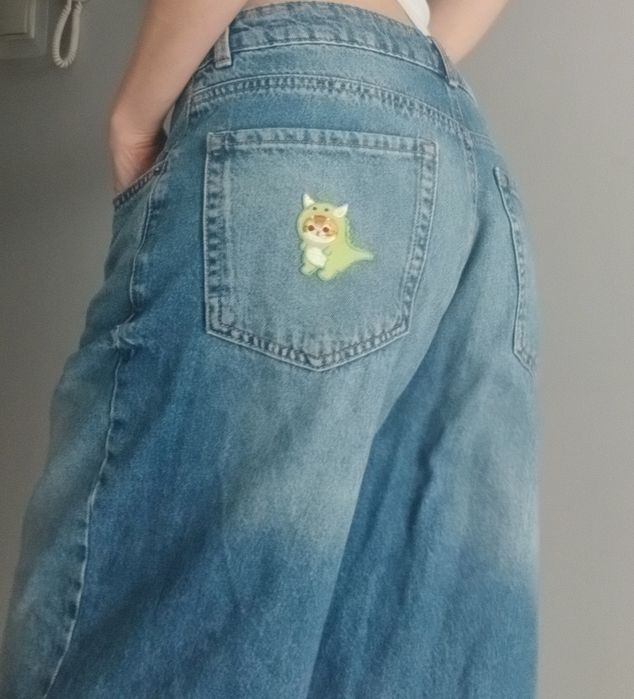 Stradivarius 40 L bermudy spodenki jeansowe baggy