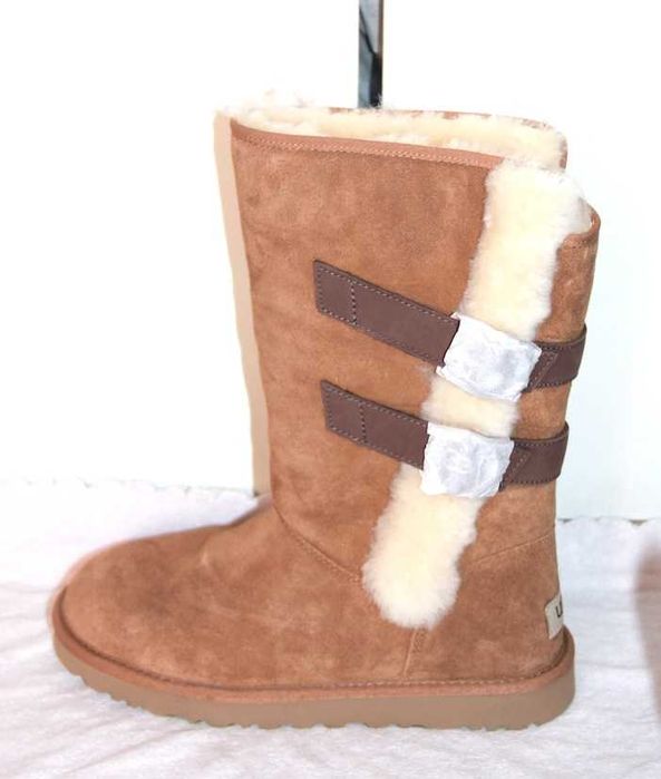 UGG skórzane skóra brąz śniegowce ocieplane botki kozaki brązowe 39
