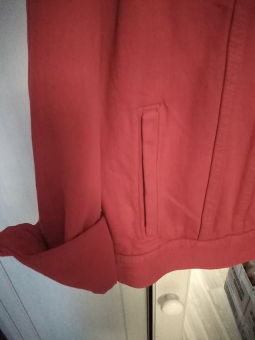 Kurtka czerwona jeansowa dzinsowa h&m