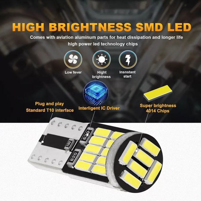 Lâmpada led F10 w5w 6000k