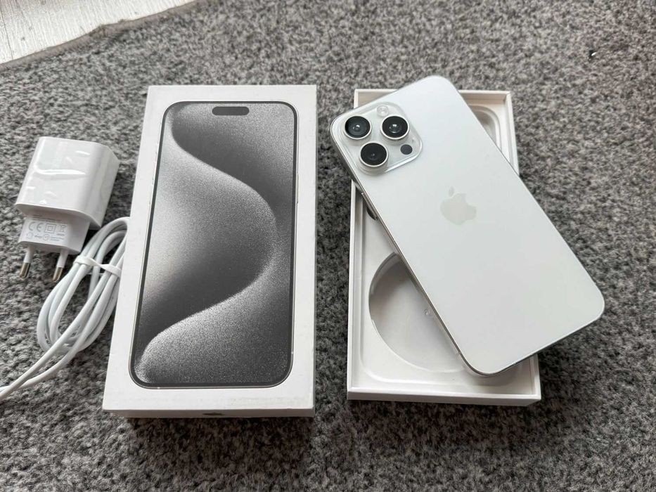 iPhone 15 Pro Max 256GB WHITE BIAŁY Silver Bat97% Gwarancja FV