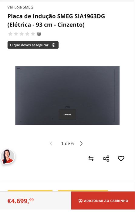 Placa de Indução SMEG SIA1963DG (Elétrica - 93 cm - Cinzento) nova TOPO DE GAMA