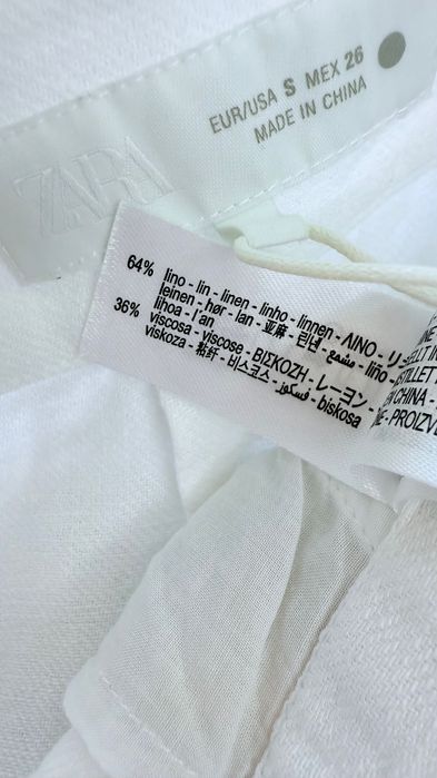 ZARA лляні брюки білі широкі довгі прямі літо весна льняные лен льон