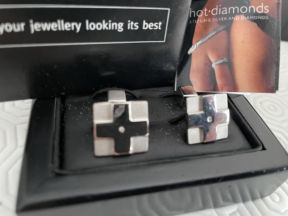 Botões de Punho em Prata e Diamantes