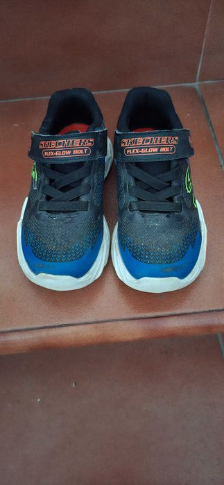 Ténis Skechers Flex-Glow Bolt com luz – tamanho 27 – excelente estado