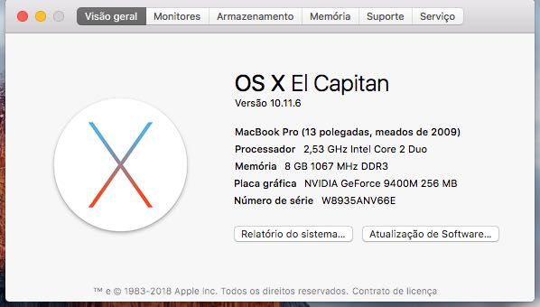 Vendo MAC BOOK PRO 13 POLEGAS – 300 €