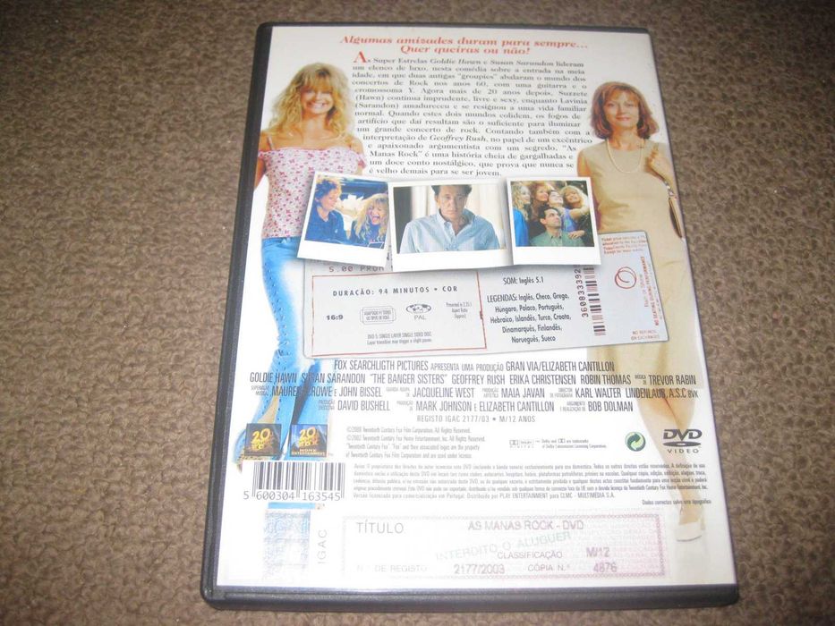 DVD "As Manas Rock" com Susan Sarandon/Raro!