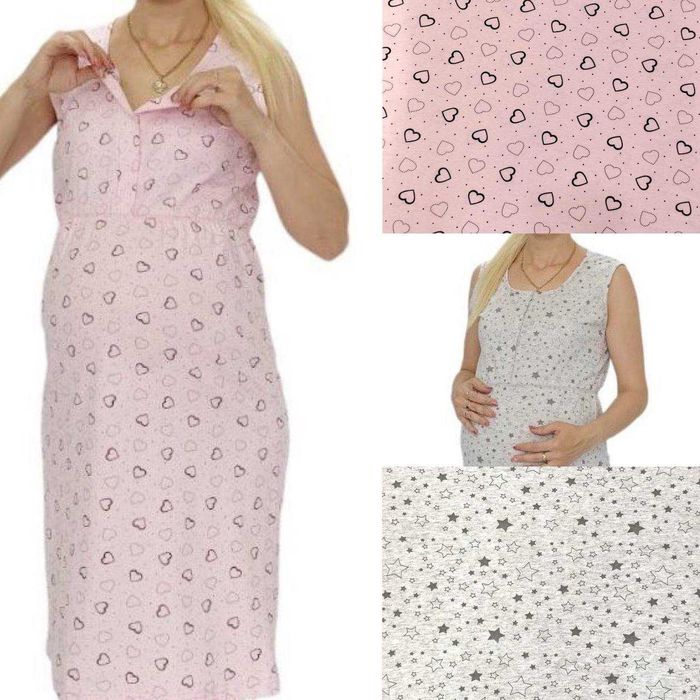 Туніка сорочка для вагітних і годування бавовняна на кнопках