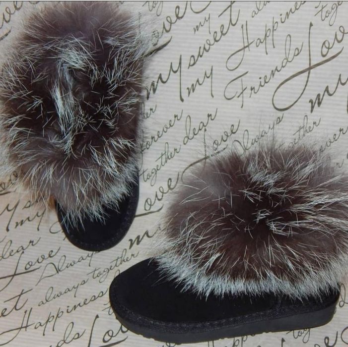 Угі на дівчинку , угги с опушкой детские, зимове взуття