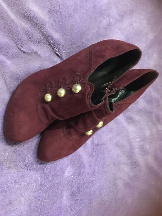 Graceland botki szpilki bordowe 40