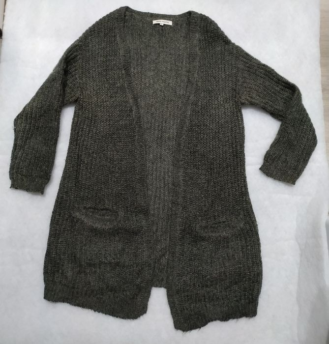 Kardigan damski, oversize, S, ciemna zieleń, Marie Philippe, moher