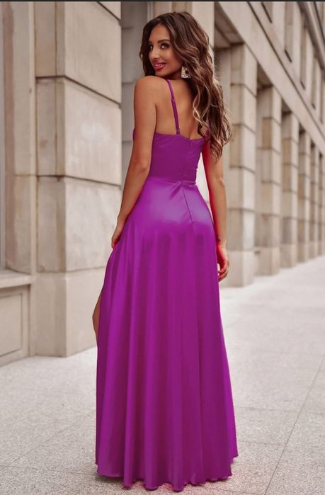 Sukienka wesele satyna fuksja