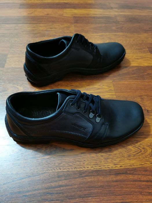 Skórzane Buty Męskie Joker Lekkie Wygodne Rozmiar 40 Czarne