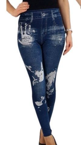 Legginsy damskie imitacja jeansu