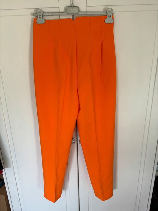 Orange wysoki stan na kant chonos chinosy garniturowe wloskie