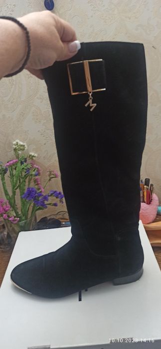 Сапоги жіночі замшеві,осінь