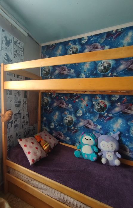 Дитяче двоярусне ліжко два поверхи кровать дерев'яна з шухлядами  топ