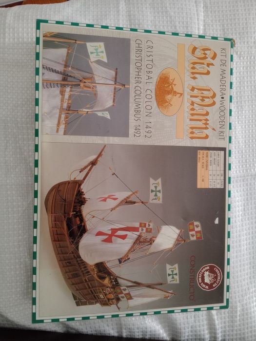 Título do Anúncio:Kit Modelismo Naval em Madeira - Nau Santa Maria (Constructo) - Vintage