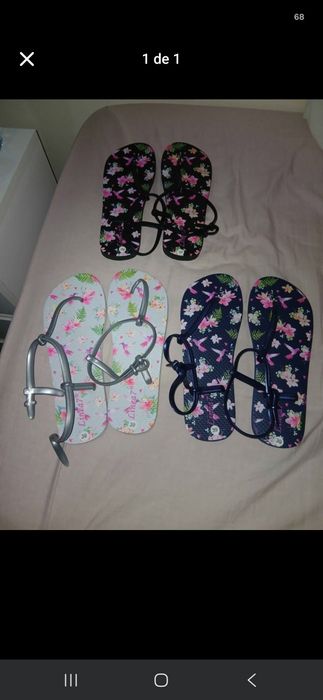 3 pares de chinelas n°39 nunca usadas
