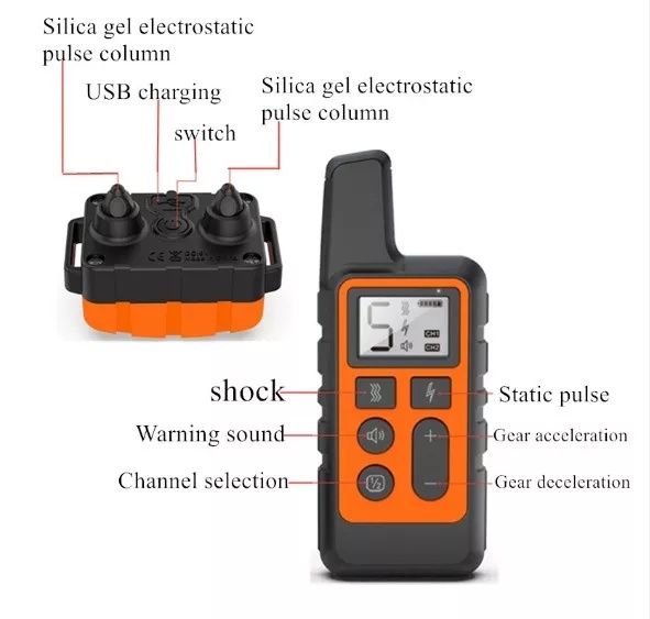 Coleira Electrónica anti latido adestramento treino cães recarregável