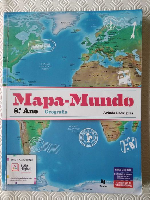 Geografia 8º ano Mapa-mundo Manual forrado