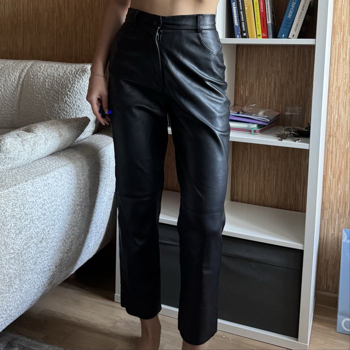 Шкіряні штани favorite style чорні