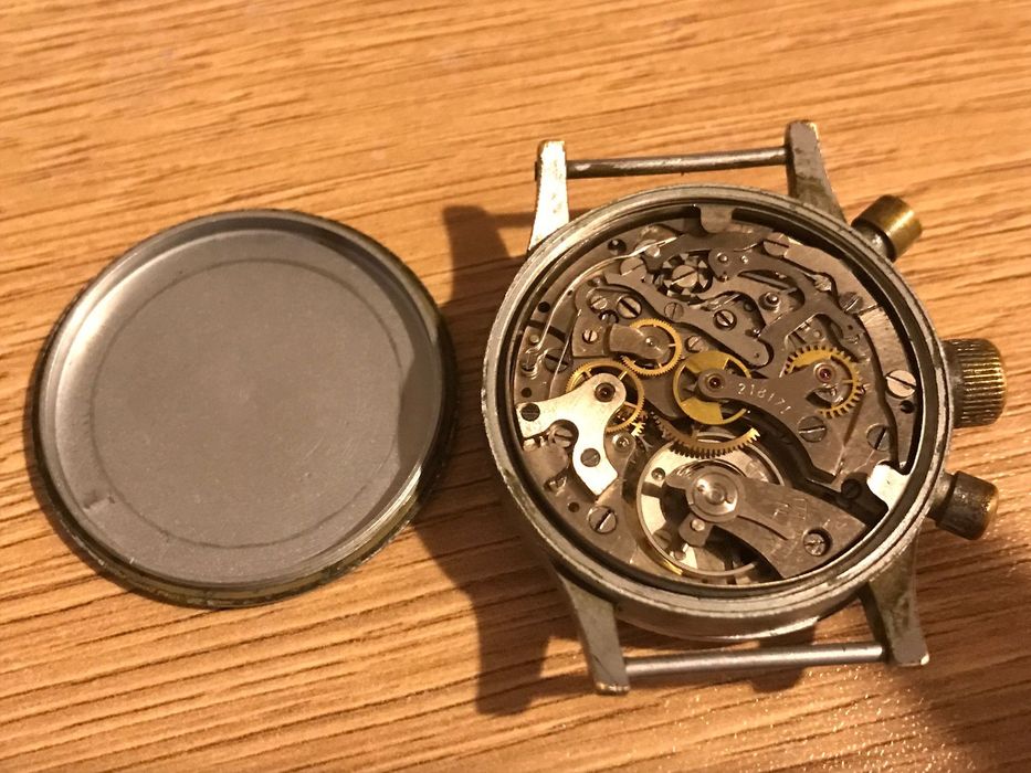 Original Offiziers-Fliegerchronograph Urofa 59 pilot 1MCZZ ,1МЧЗ Glashutte  B-Uhr / Flieger  1948, Glashütte 1MCZZ, Tutima