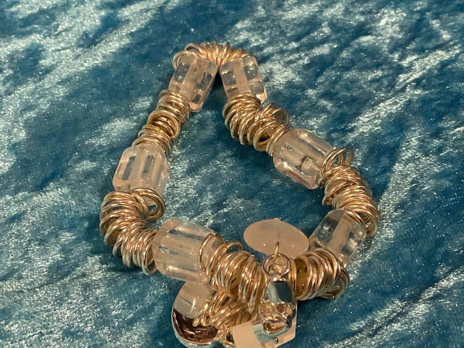 Pulseira metal branco pedras em vidro  anúncios abaixo