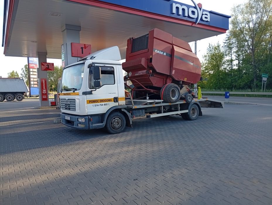 Pomoc drogowa Usługi Lawetą Transport Maszyn Budowlanych Rolniczych Ciągników Traktorów Wózków Widłowych Koparek Samochodów Ciężarowych Aut 24h