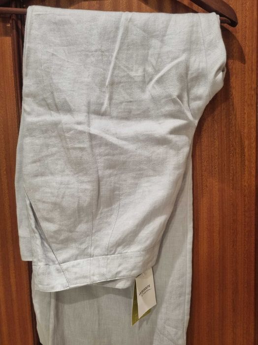 Calças de linho azul La Redoute