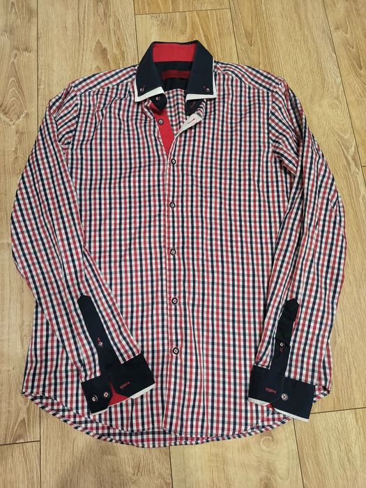 Koszula męska L krata świeta