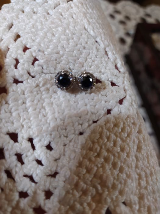 Kolczyki srebrne oksydowane wkręty, nowe