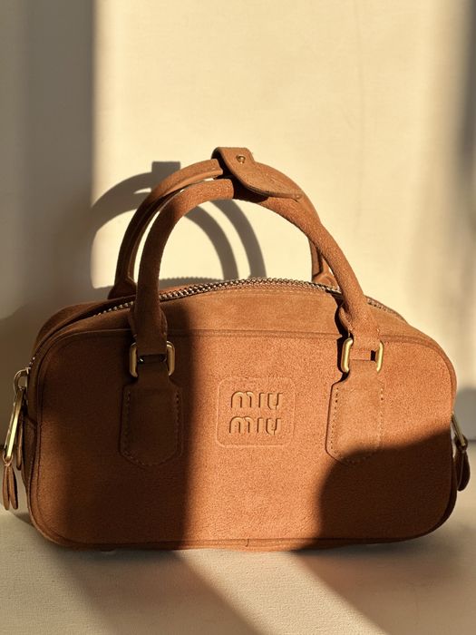 Torebka Miu Miu Brązowy Zamsz