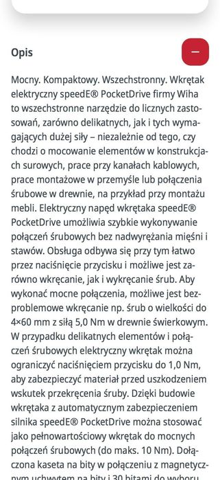 WIHA 47183 Wkrętak elektryczny z zestawem bitów.