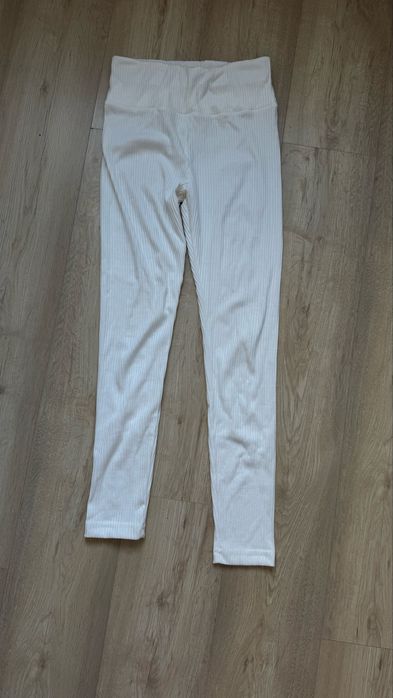 Лосини жіночі білі в рубчик