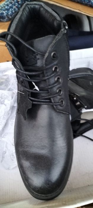 Męskie buty do kostki, ocieplane skórzane,rozm.40