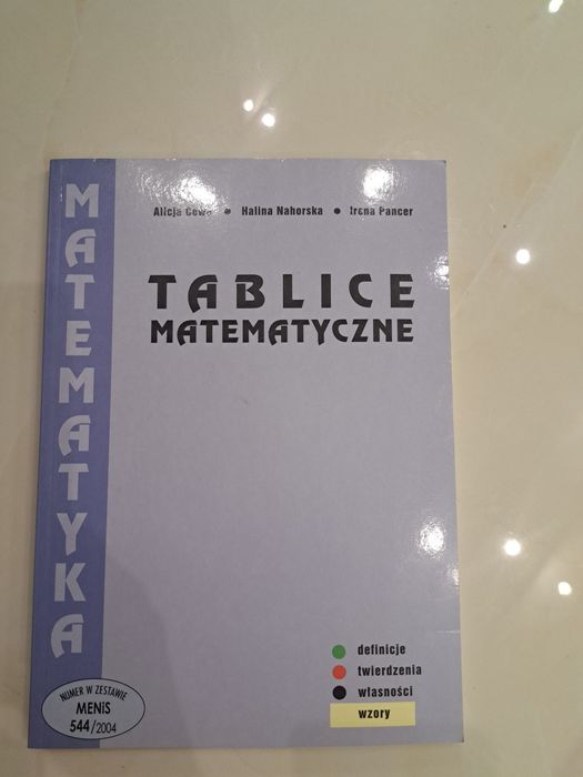 Tablice matematyczne, definicje,twierdzenia, własności,  wzory