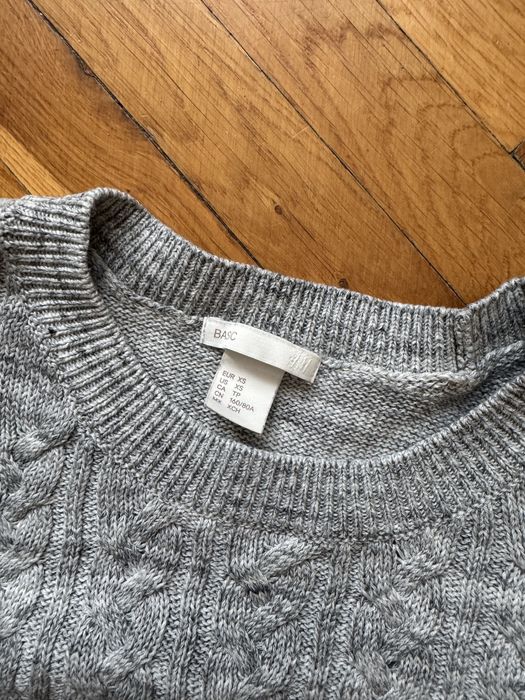 H&M szary sweterek sweter warkoczowy splot XS 34