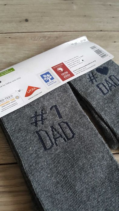 Skarpetki dla taty syn szare Matchy r.39-42 dziecięce pod chinkę