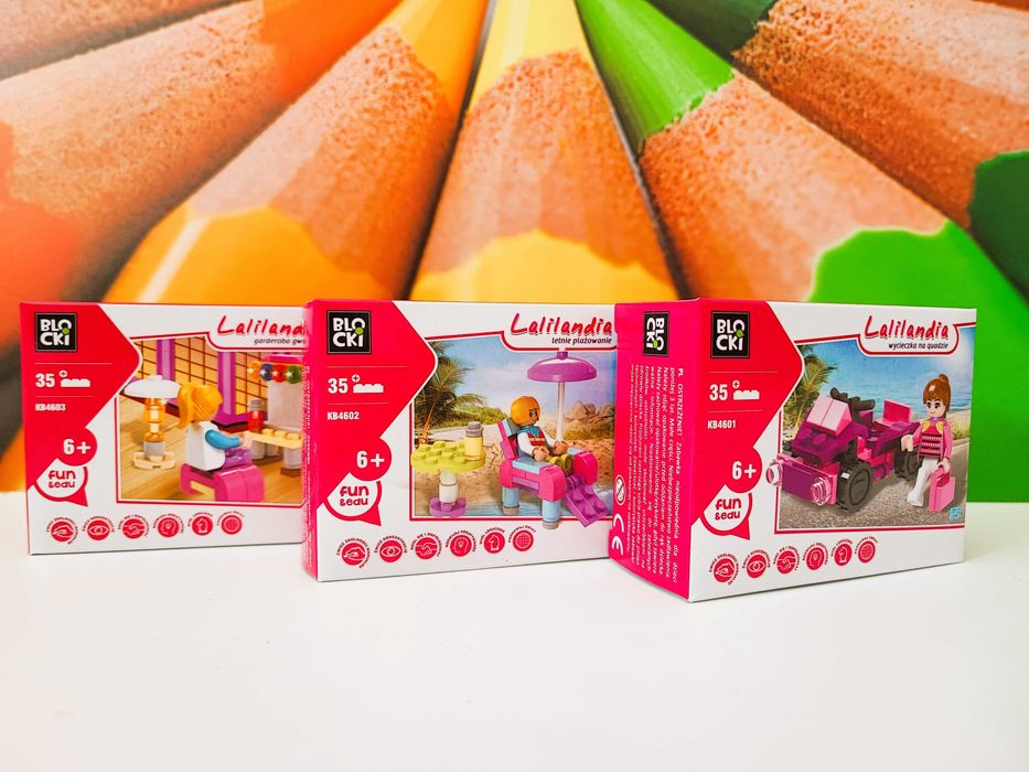 Zestaw klocków dla dziecka aż 3 opakowania leżak garderoba quad