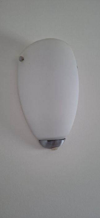 2 Apliques Vidro Branco Fosco
