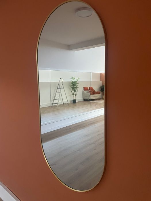 Espelho oval 60x120cm Dourado
