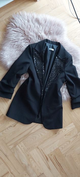 Marynarka żakiet cekiny zarka rękaw wiskoza  varlesca