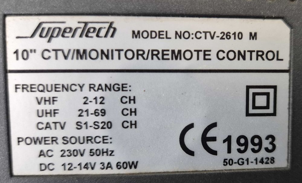 Televisão cores portátil 10" Supertech CTV-2610 M com comando