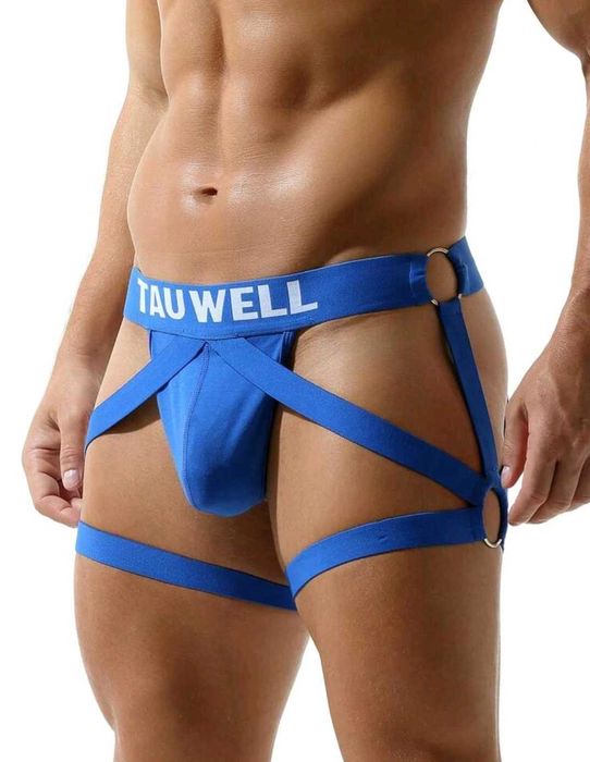 Bielizna jockstrap uprząż męska pasy na uda stringi TAUWELL sport L